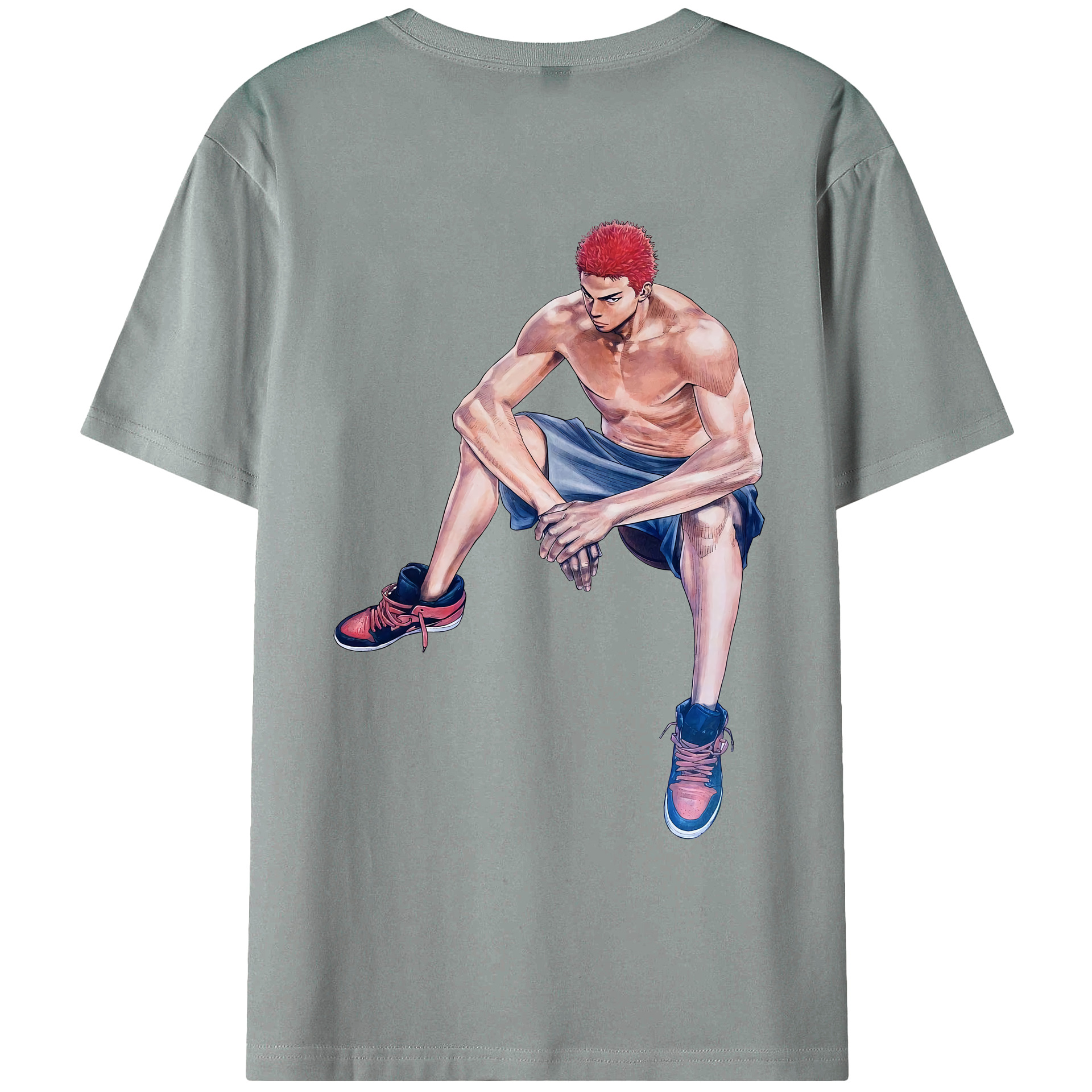（画像用） SLAM DUNK／スラムダンク 綿100％ メンズ半袖Tシャツ（バックプリント） 通気性